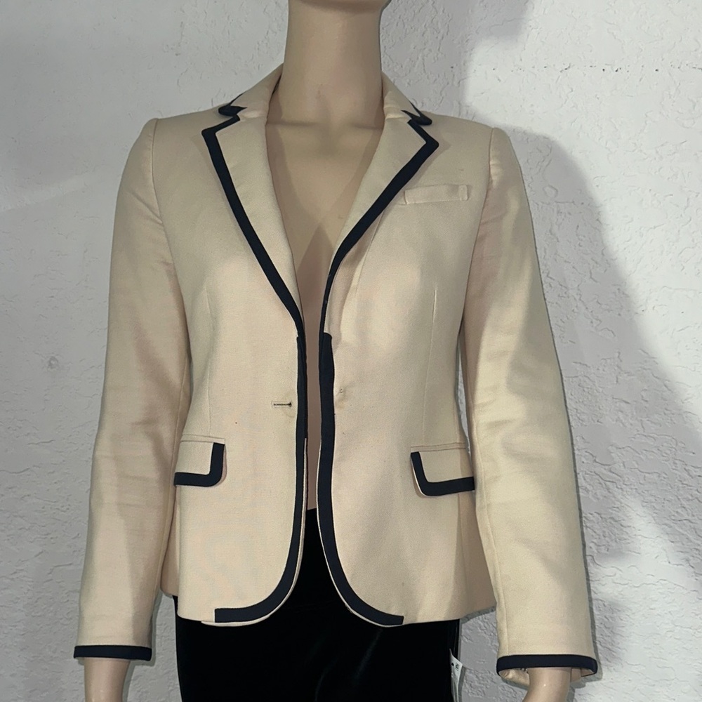 Banana Republic Cream Blazer with Black Accents